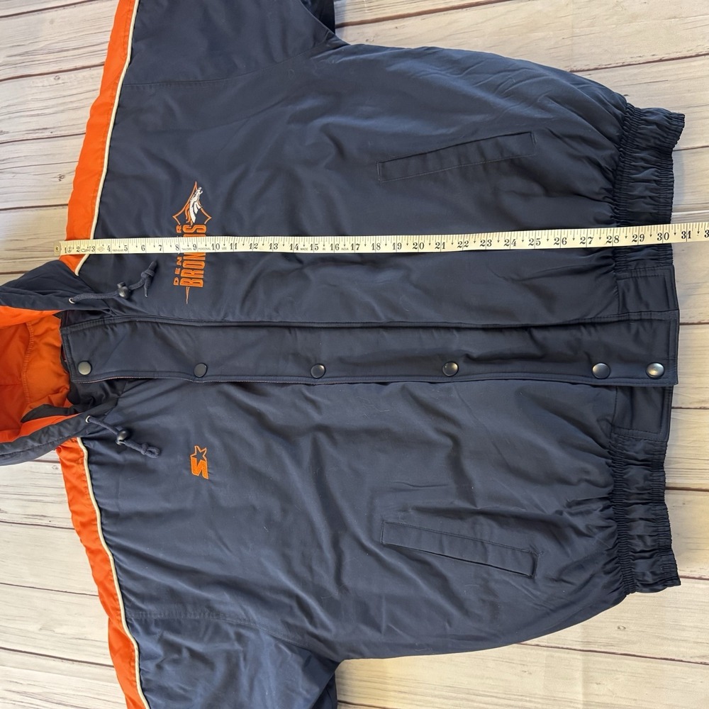 Vintage Starter Denver Broncos Jacket XL + Super Bowl XXXIII Football COA Korea - Picture 8 of 12